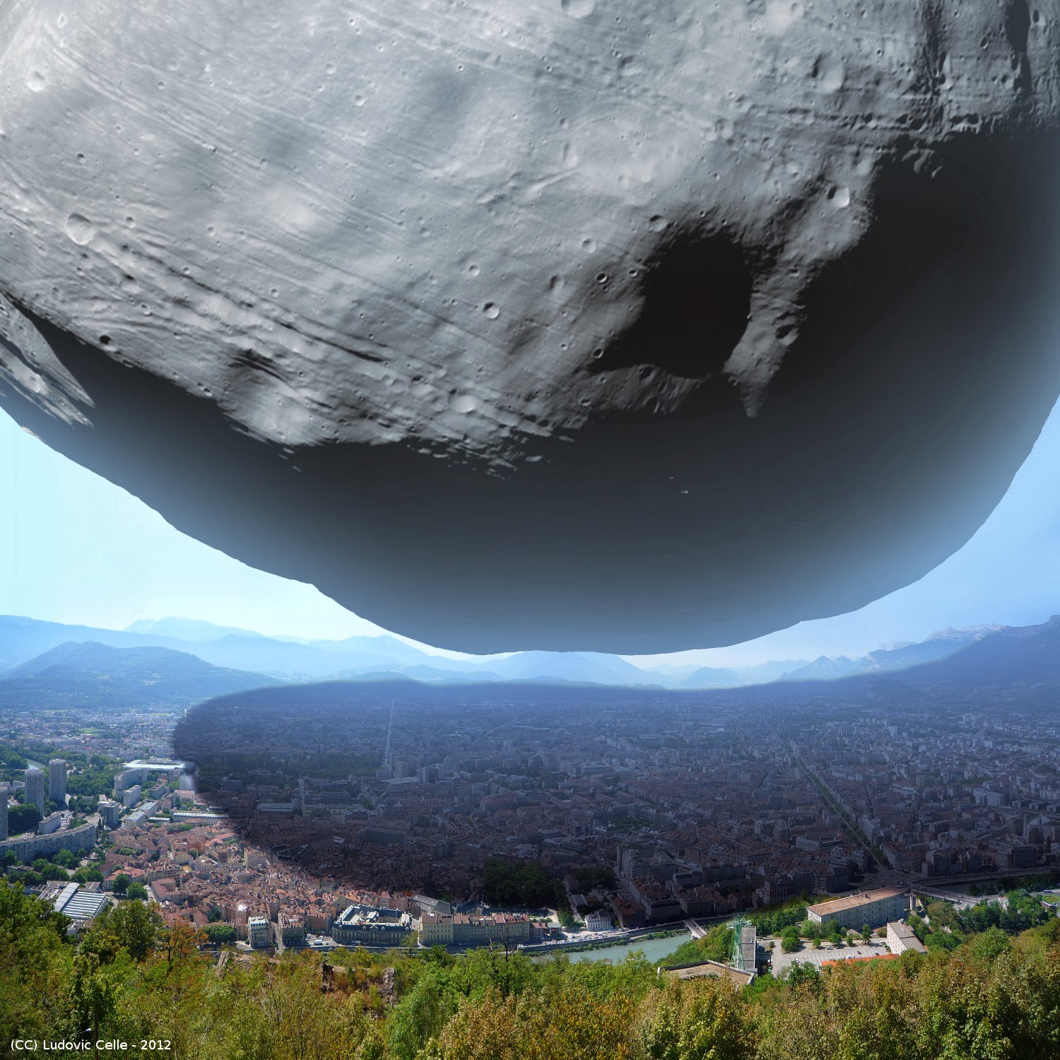 Огромный конец. Астероид и Лос Анджелес. Гигантские планеты. Огромные объекты. Огромная Планета.