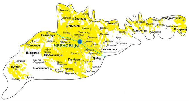 Карта черновицкой области украины